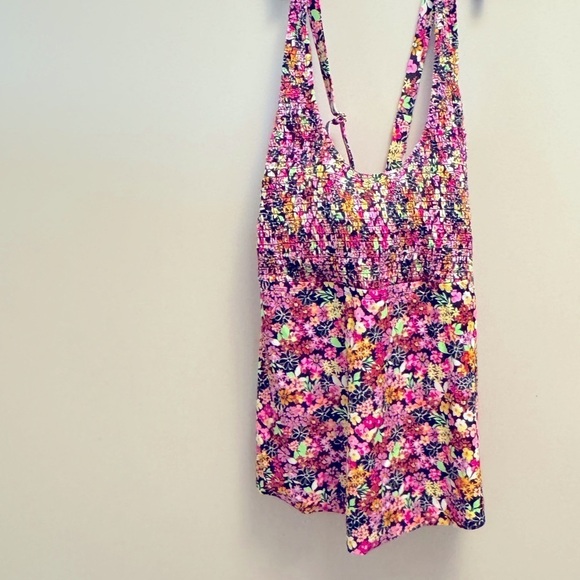 Salt + Cove Juniors' Plus Size Fly Away Floral-Print Tankini Top, Floral Print 3 - Picture 6 of 8